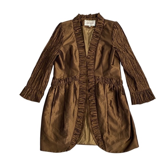 SERAFINA Premium Apparel Bronze Longline Blazer Jacket Dressy Women Plus Size 14 - Picture 4 of 17